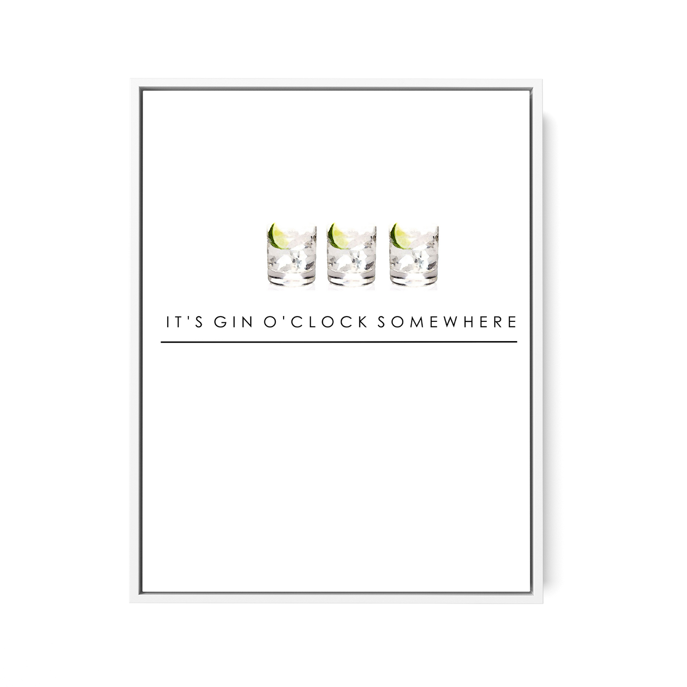 Canvas It's Gin O'Clock Somewhere Canvas dombezalergii