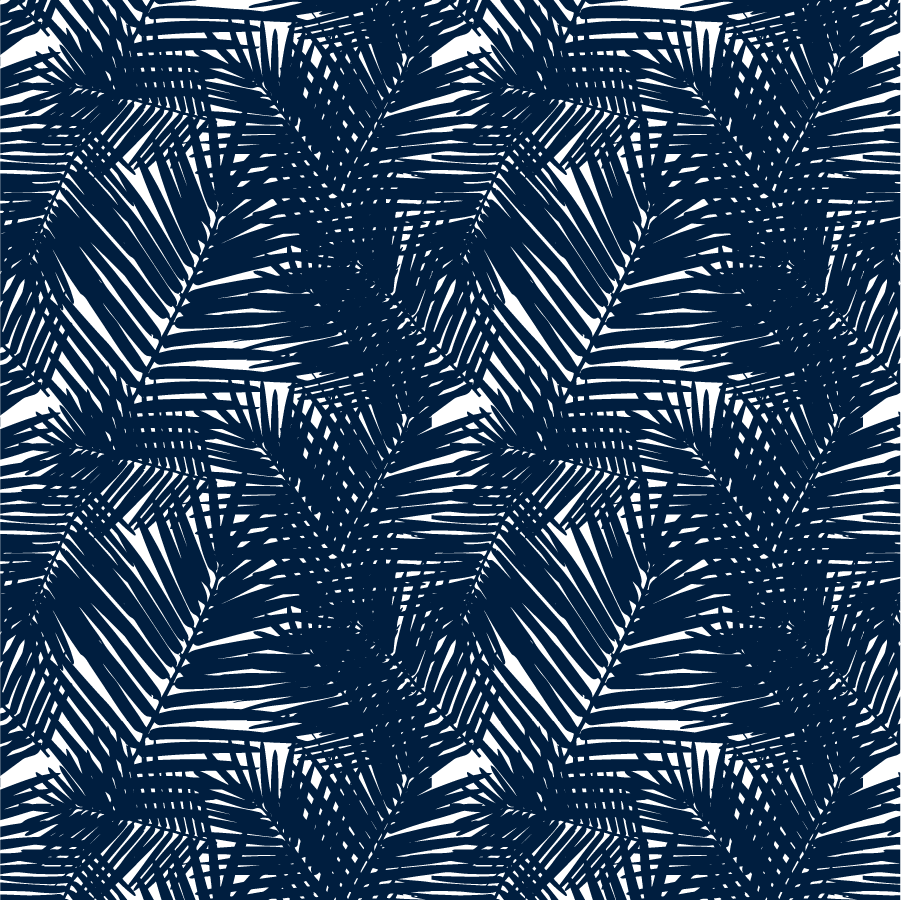 Peel & Stick Wallpaper Navy / 24"x 48" Jungle Leaves Peel & Stick Wallpaper dombezalergii