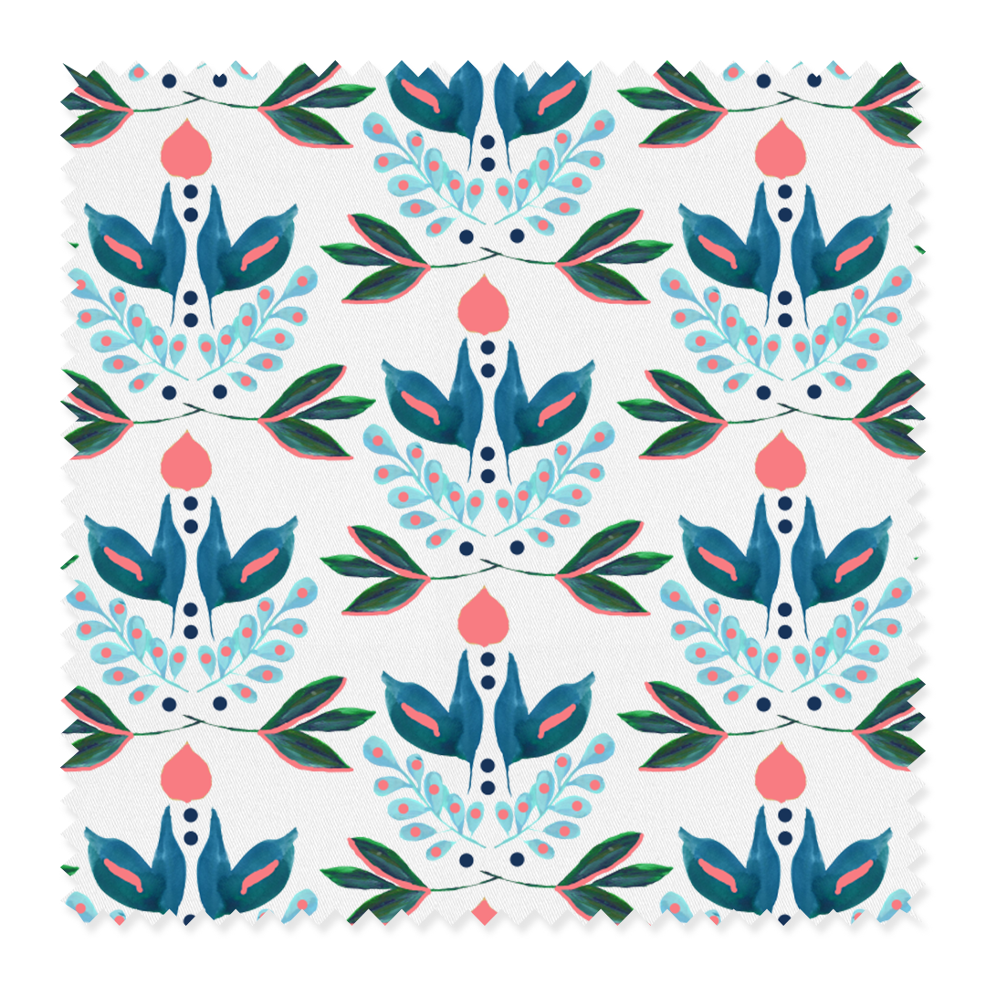 Fabric Cotton Twill / By The Yard / Blue Lotus Fabric dombezalergii