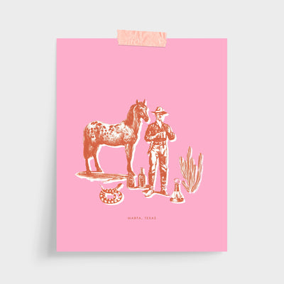 Gallery Prints Pink / 5x7 / Unframed Marfa Cowboy Print dombezalergii