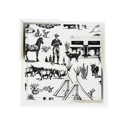 Coaster Set Black Marfa Toile Coaster Set dombezalergii