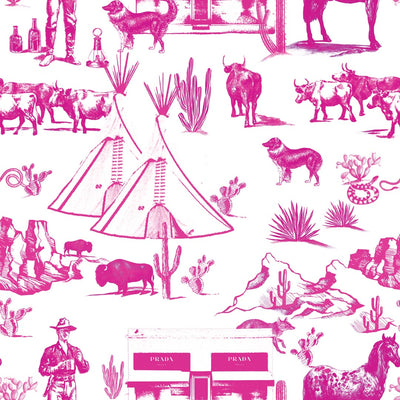 Peel & Stick Wallpaper Pink / 24"x 48" Marfa Toile Peel & Stick Wallpaper dombezalergii