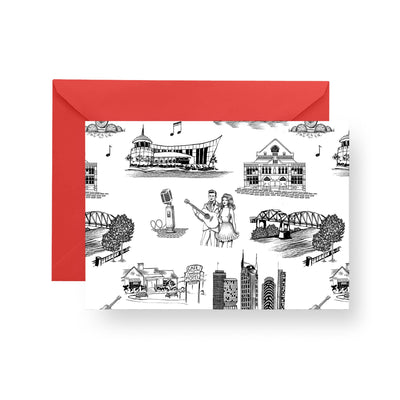 Folded Notecard Black Nashville Folded Notecard Set dombezalergii