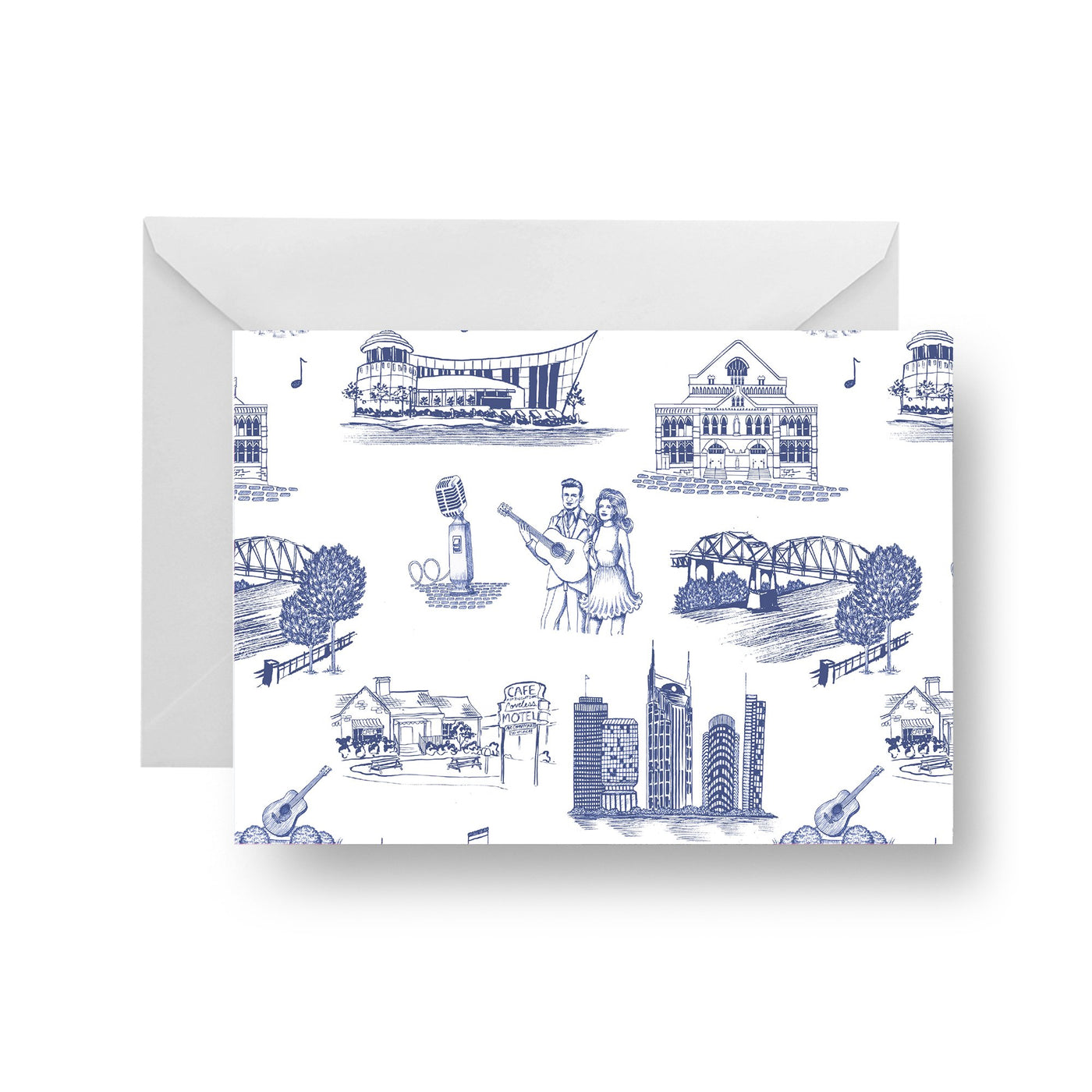 Folded Notecard Navy Nashville Folded Notecard Set dombezalergii