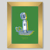 Nashville Microphone Print Gallery Print Green Print / 8x10 / Gold Frame