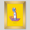 Nashville Microphone Print Gallery Print Yellow Print / 8x10 / Gold Frame