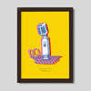 Nashville Microphone Print Gallery Print Yellow Print / 8x10 / Walnut Frame