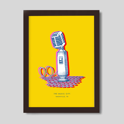 Nashville Microphone Print dombezalergii