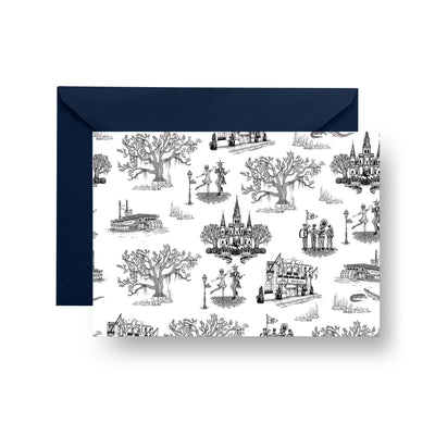 Folded Notecard Black New Orleans Folded Notecard Set dombezalergii