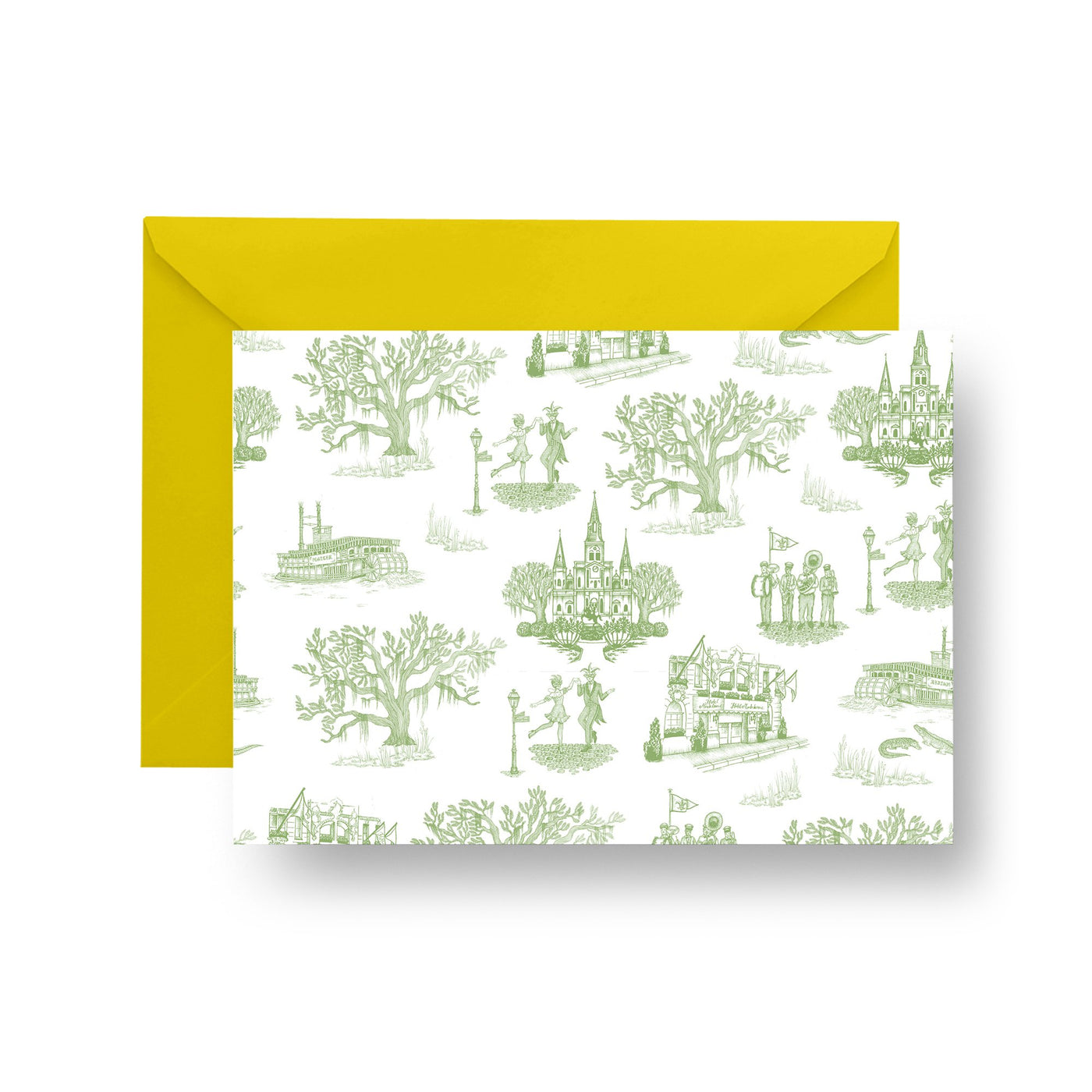 Folded Notecard Green New Orleans Folded Notecard Set dombezalergii