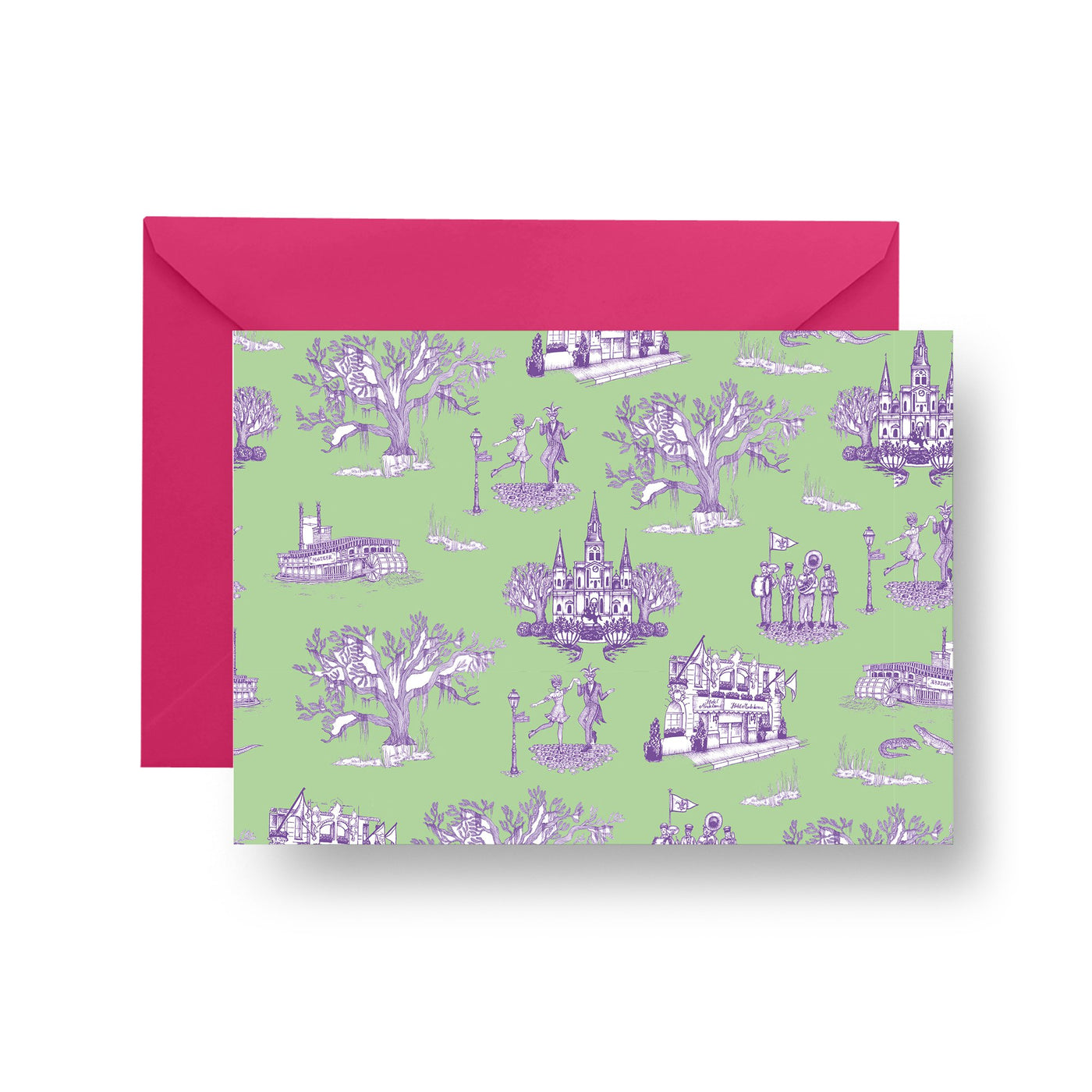 Folded Notecard Green Lavender New Orleans Folded Notecard Set dombezalergii