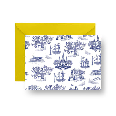 Folded Notecard Navy New Orleans Folded Notecard Set dombezalergii