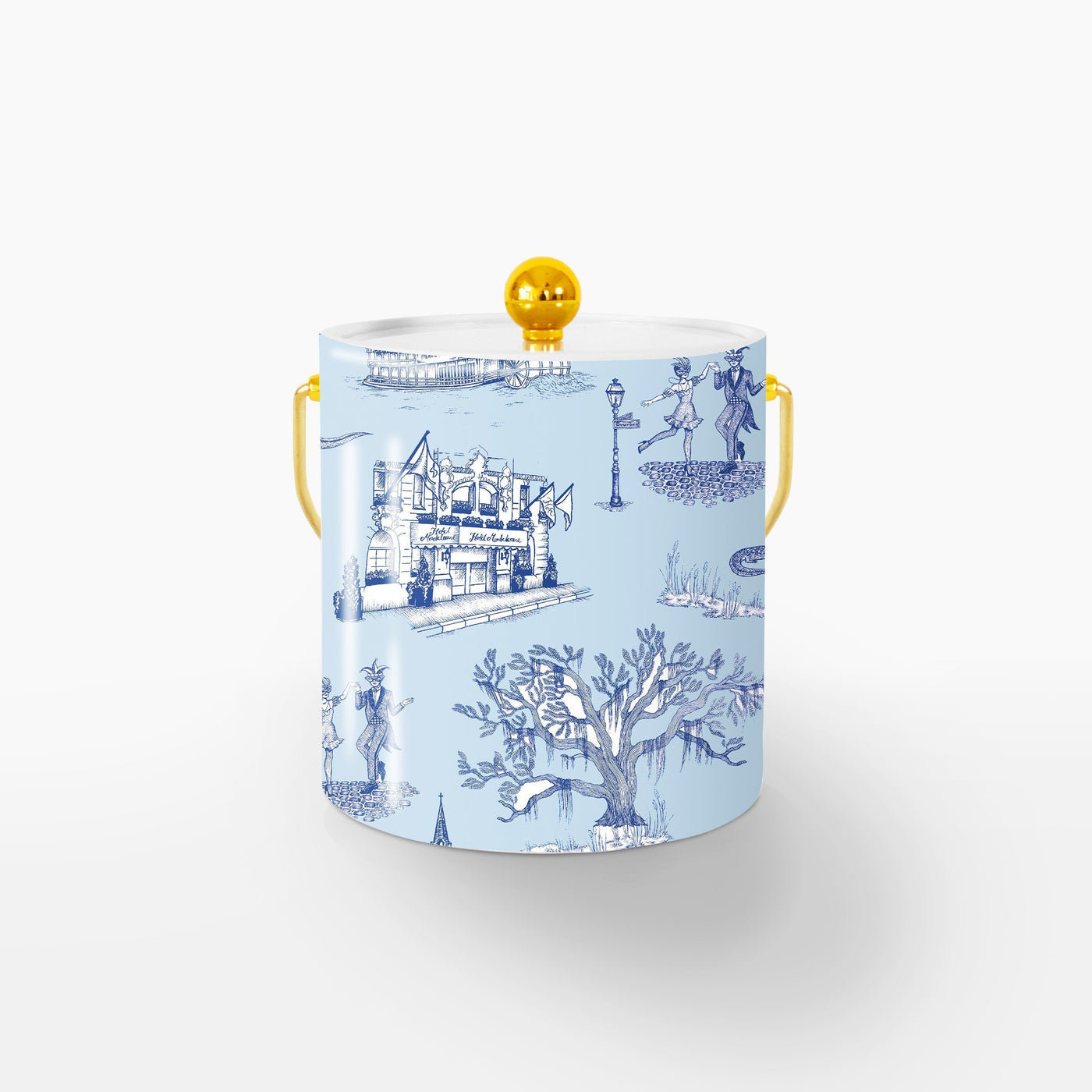 Ice Bucket Blue Navy / Gold New Orleans Toile Ice Bucket dombezalergii