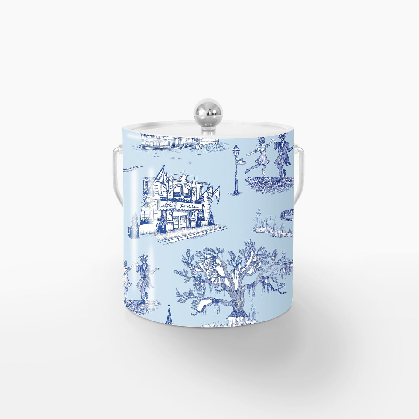 Ice Bucket Blue Navy / Silver New Orleans Toile Ice Bucket dombezalergii