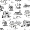 New Orleans Toile Peel & Stick Wallpaper Peel & Stick Wallpaper Black / 24"x 48"