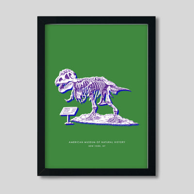 Gallery Prints Green Print / 8x10 / Black Frame New York Dinosaur Print dombezalergii