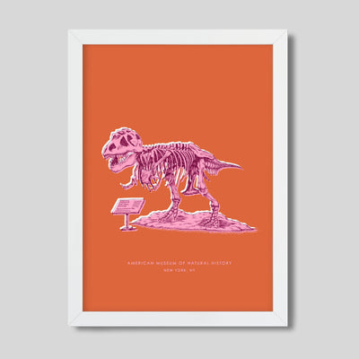 Gallery Prints Orange Print / 8x10 / White Frame New York Dinosaur Print dombezalergii