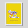 New York Dinosaur Print Gallery Print Yellow Print / 8x10 / White Frame