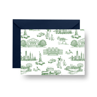 Folded Notecard Green New York Folded Notecard Set dombezalergii