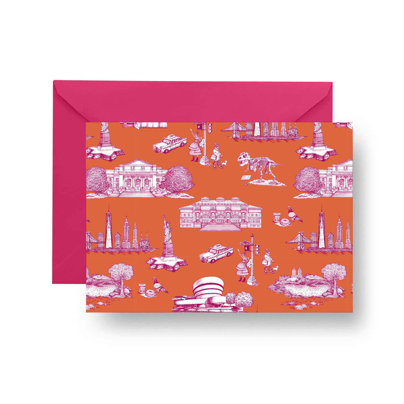 Folded Notecard Orange Magenta New York Folded Notecard Set dombezalergii