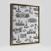 New York Toile Canvas Gallery Print Black / 8x10 / Gold Frame