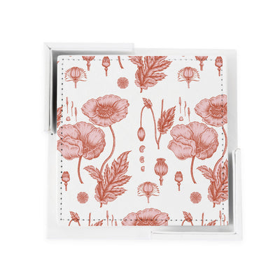 Coaster Set Pink Poppy Coaster Set dombezalergii