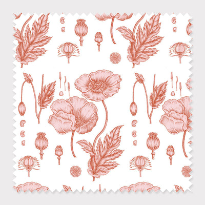 Fabric Cotton Twill / By The Yard / Pink Poppy Fabric dombezalergii