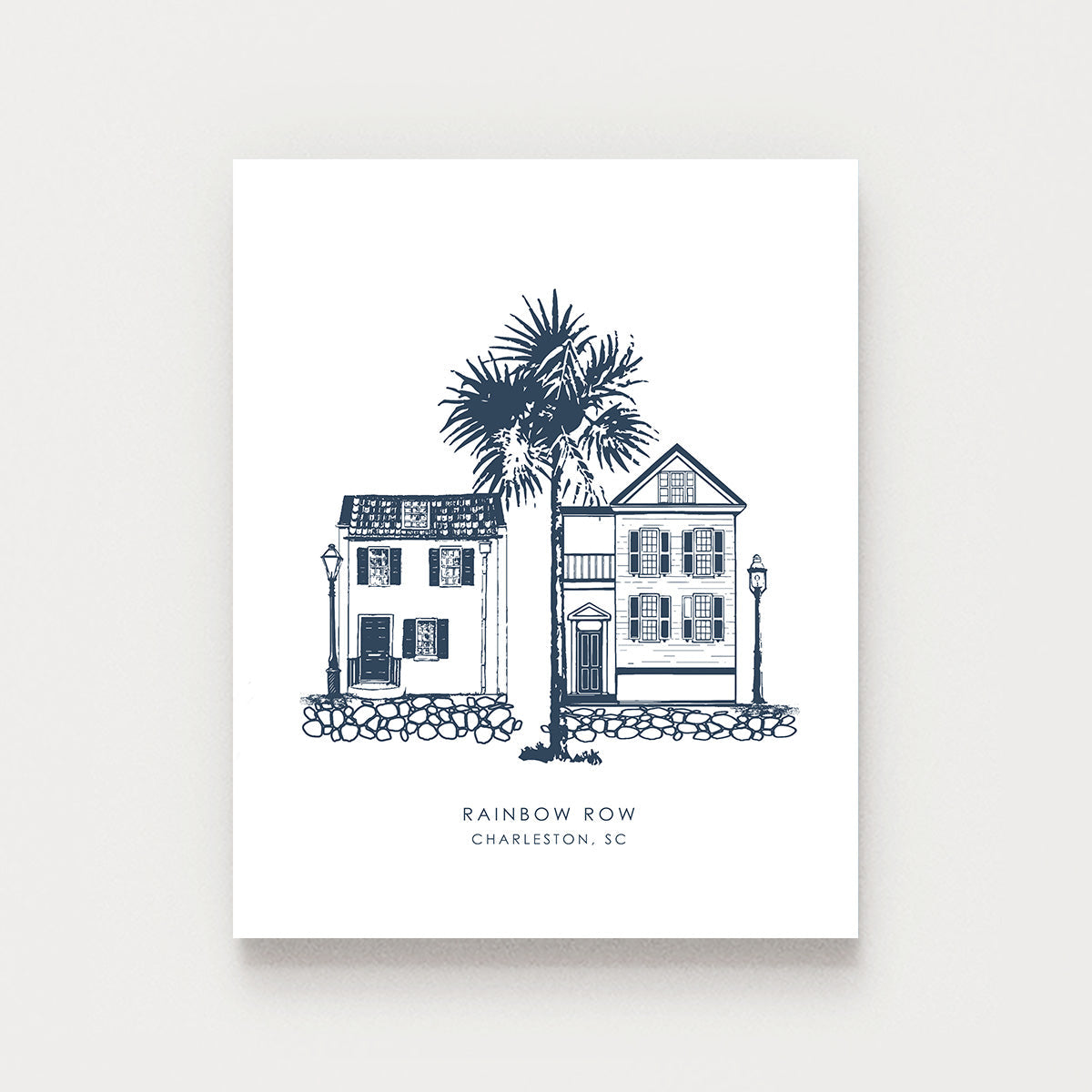 Gallery Print Print / 5x7 / Navy Rainbow Row Charleston Gallery Print dombezalergii