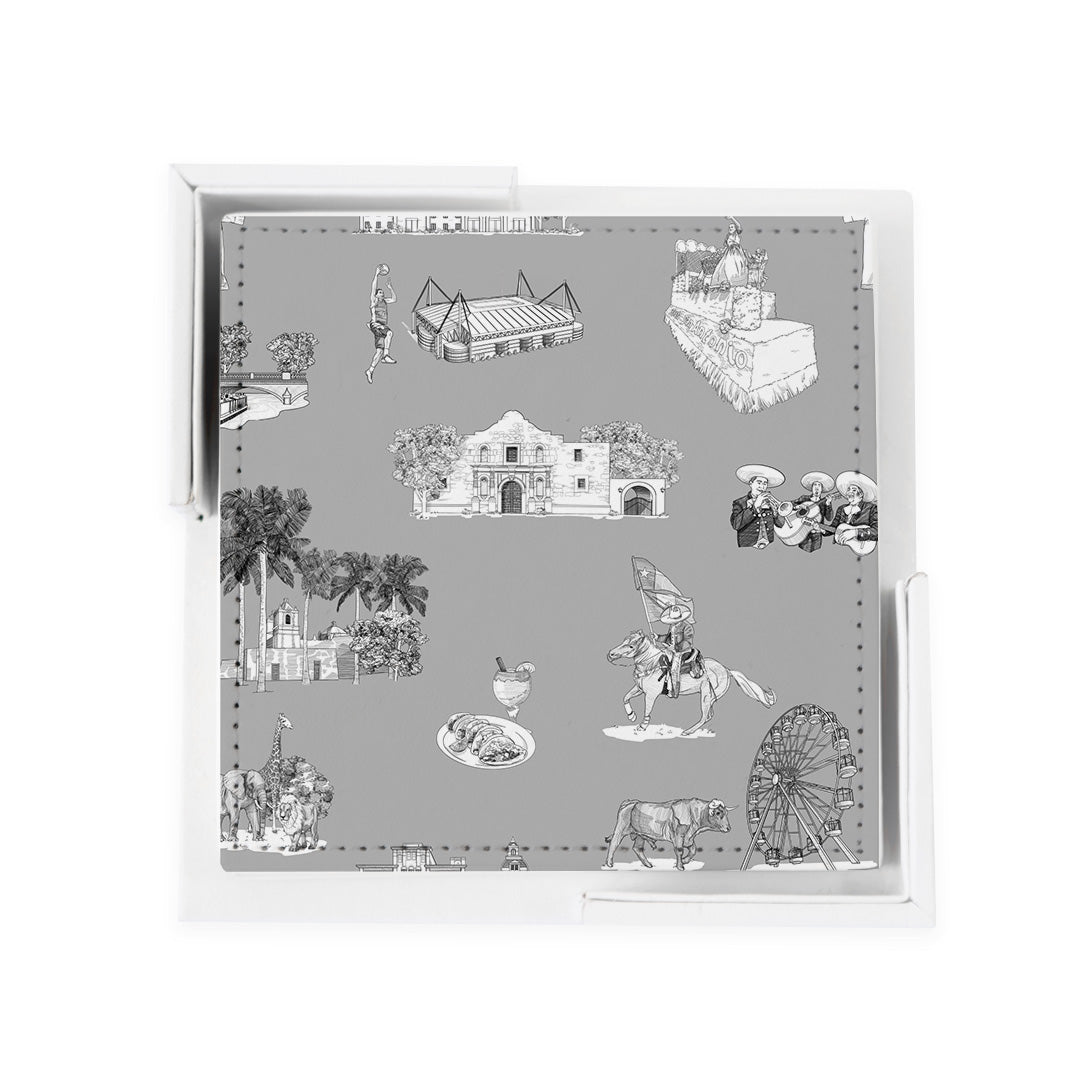 Coaster Set Gray San Antonio Toile Coaster Set dombezalergii