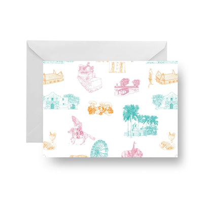 Folded Notecard Multi San Antonio Toile Folded Notecard dombezalergii