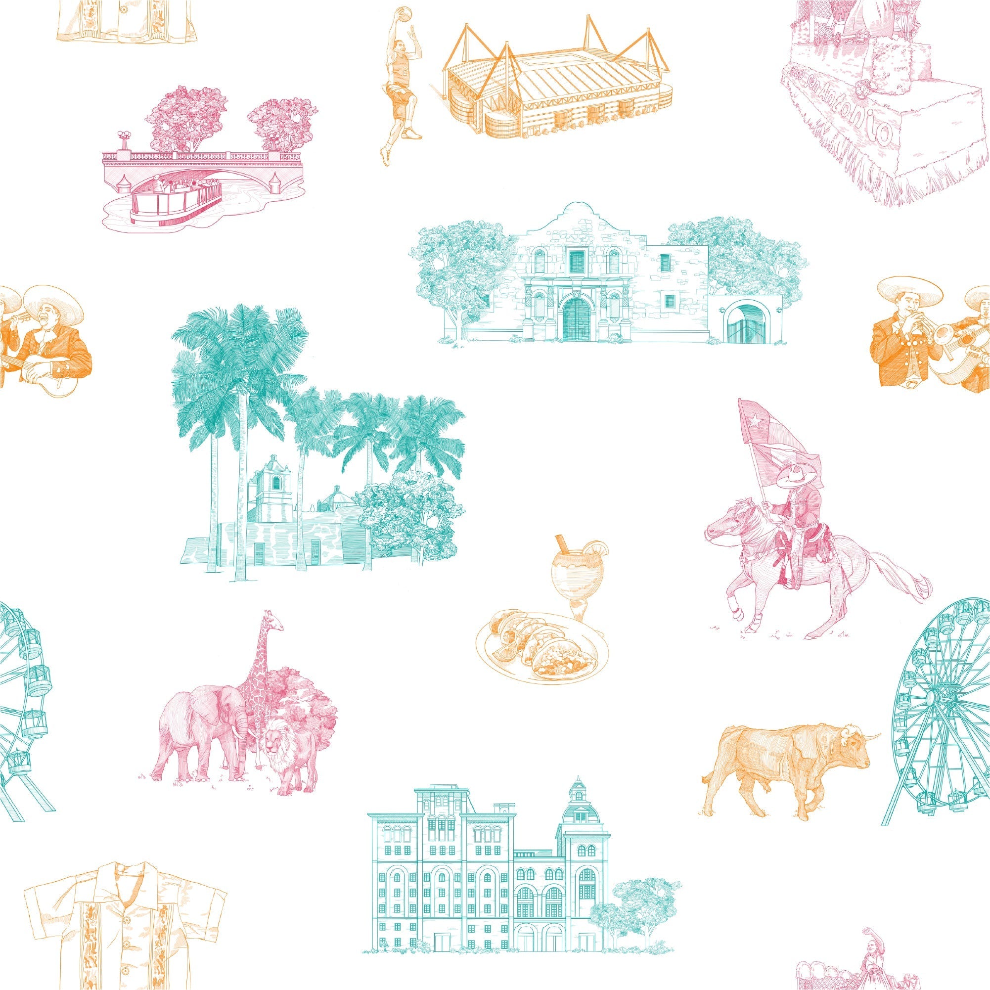 Atlanta Toile Tea Towel Set  Colorful Prints, Wallpaper, Pajamas, Home  Decor, & More