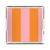 Stripes Lucite Tray Lucite Trays Pink Orange / 12x12