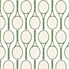 Tennis Time Peel & Stick Wallpaper Peel & Stick Wallpaper Green / 24"x 48"