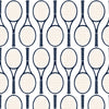 Tennis Time Peel & Stick Wallpaper Peel & Stick Wallpaper Navy / 24"x 48"