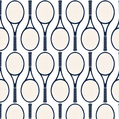 Peel & Stick Wallpaper Navy / 24"x 48" Tennis Racket Peel & Stick Wallpaper dombezalergii