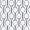 Tennis Time Traditional Wallpaper Wallpaper Navy / Double Roll