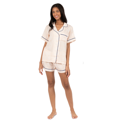 Pajama Set XS / Blush/White Watermarks Pajama Shorts Set dombezalergii