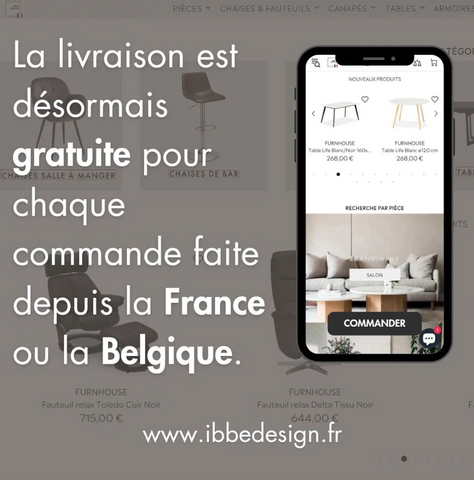 La livraison est gratuite pour chaque commande faite en France ou en Belgique