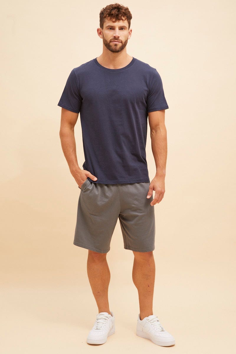 Greige Cotton Shorts, Mens Loungewear