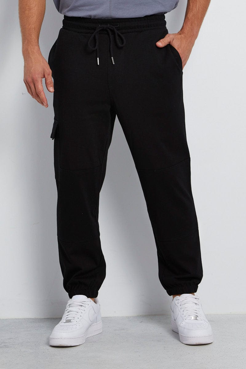 Ladies Jog Pants Womens Joggers Lounge Pants Cuffed Hem Black Size