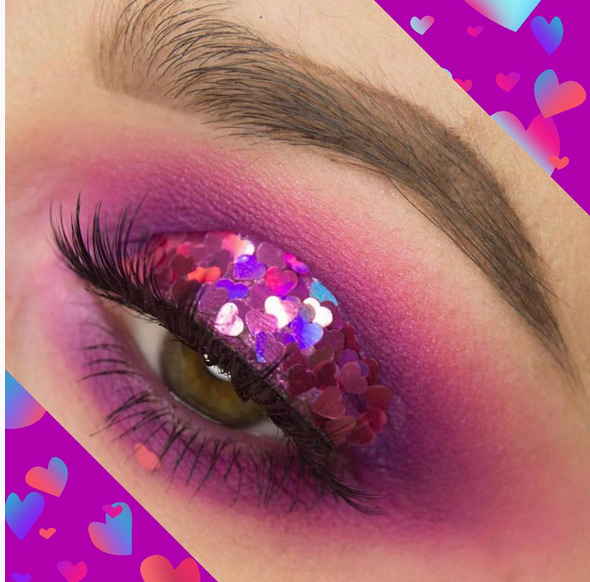 Glitter Makeup | Queen of Hearts | Pink Red Chunky Shapes – Lit Cosmetics