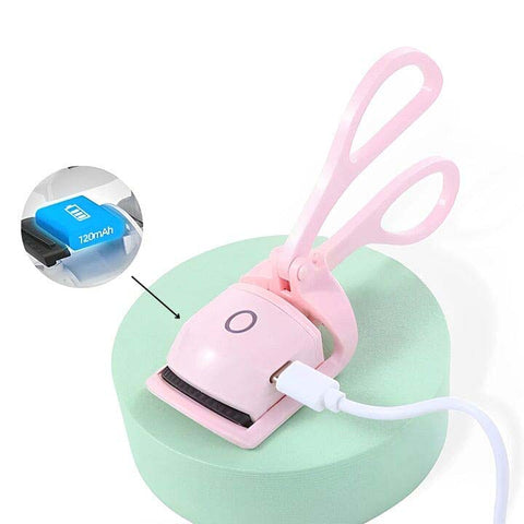 recourbe cils chauffant couleur rose recharge usb