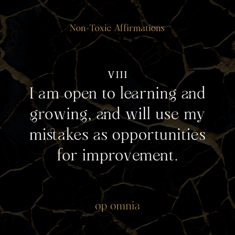 I am open to learning and growing, and will use my mistakes as opportunities for improvement.