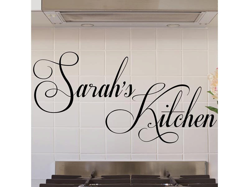 Personalized Custom Fancy Cursive Script  Name And Kitchen 