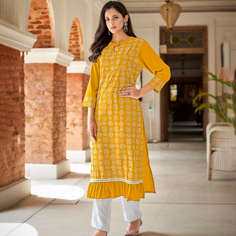 Yellow summer kurta