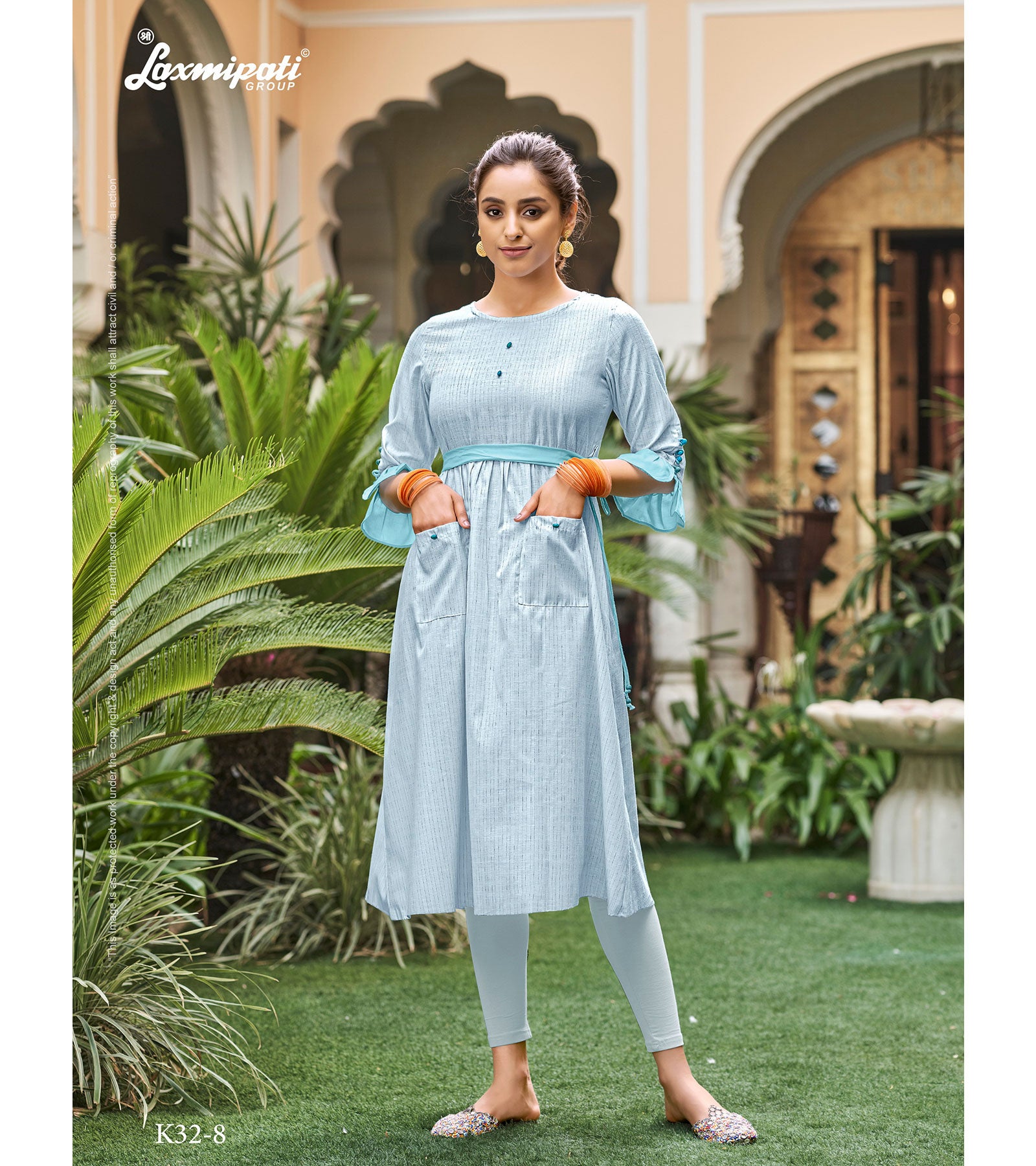 Casual Wear Front cut Sky Blue Anarkali Cotton Kurti, Wash Care: Machine  wash at Rs 600 in Jaipur