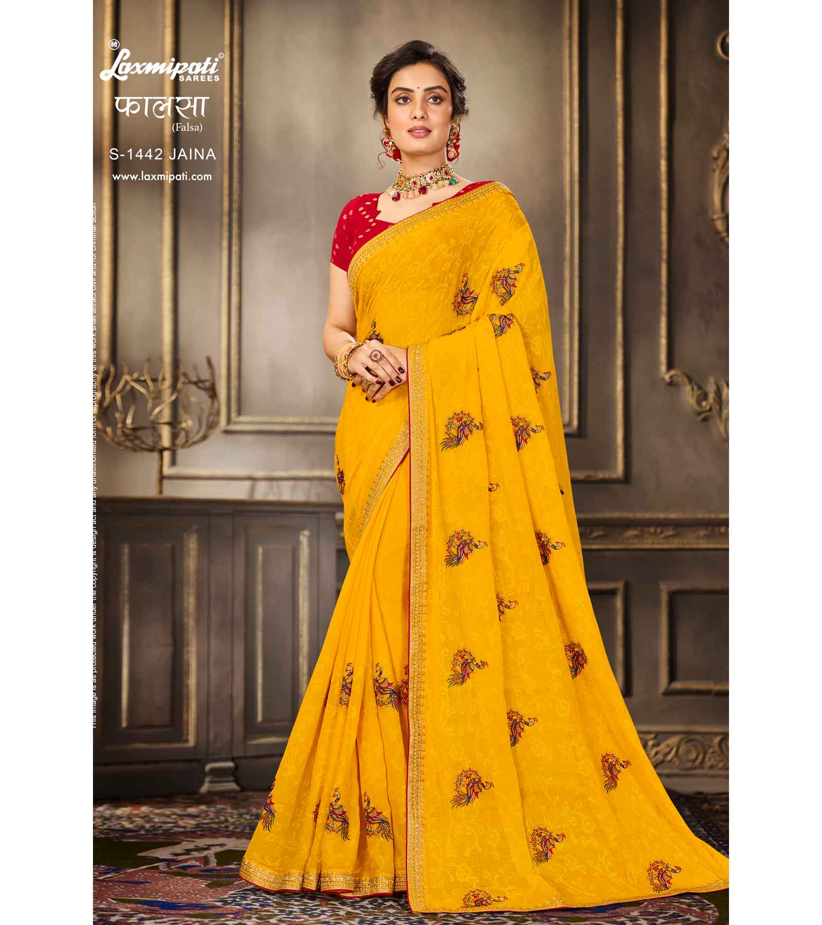 Laxmipati Yellow Brasso Saree