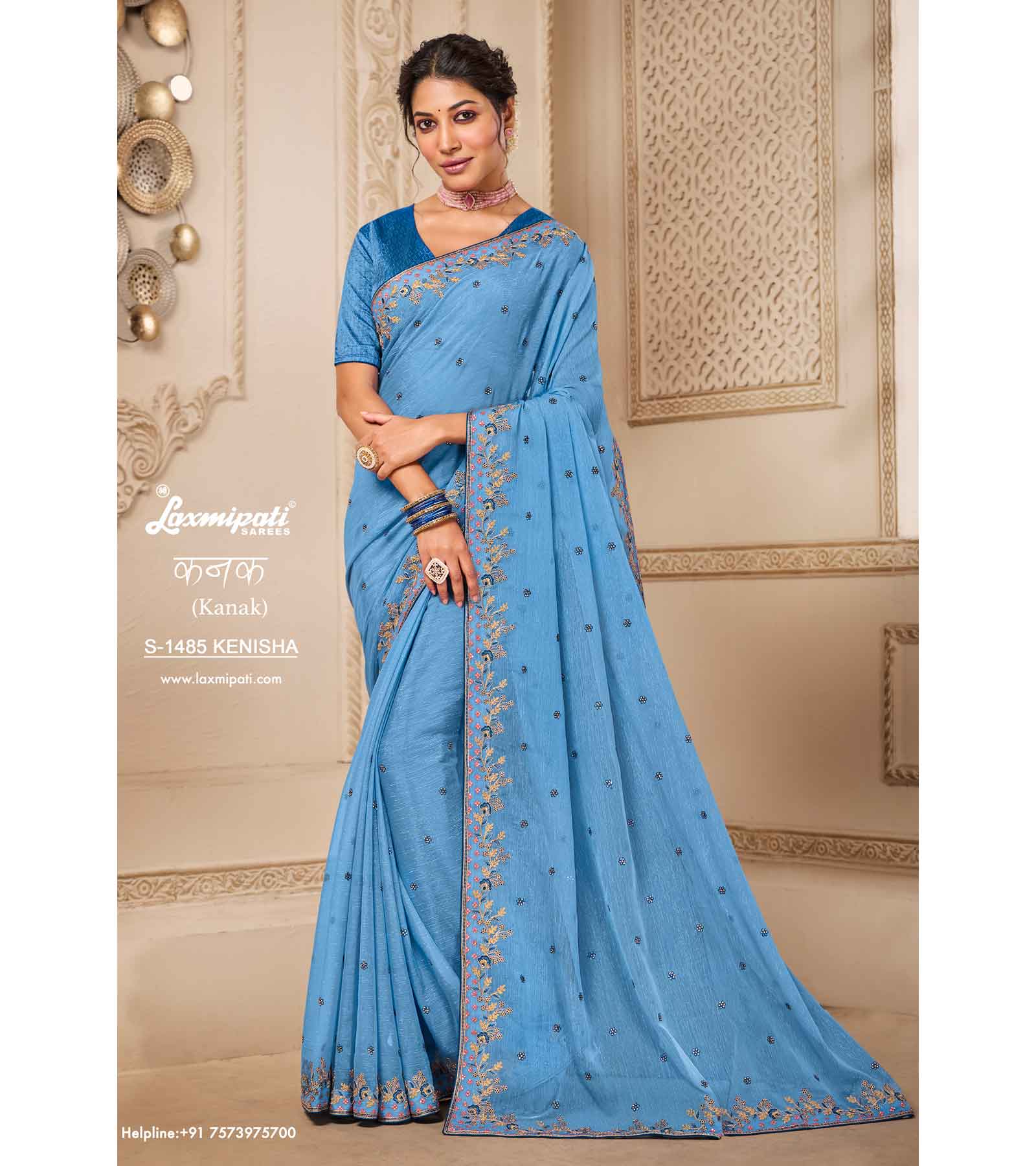 Sky Blue Color Zari Woven Soft Silk Banarasi saree |Party Wear