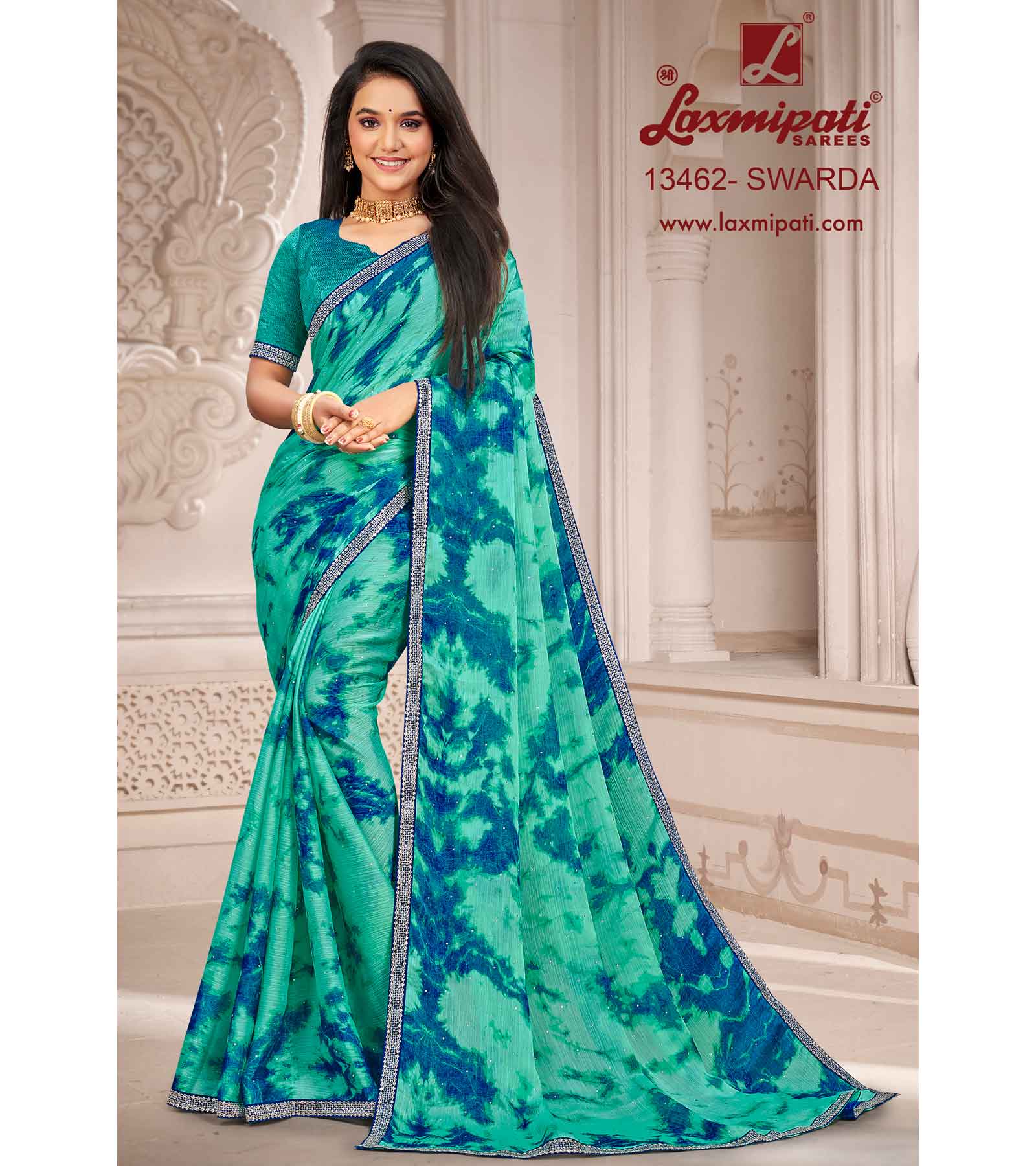 Multicolor Wavy Printed Georgette Saree – Laxmipati Sarees | Sale