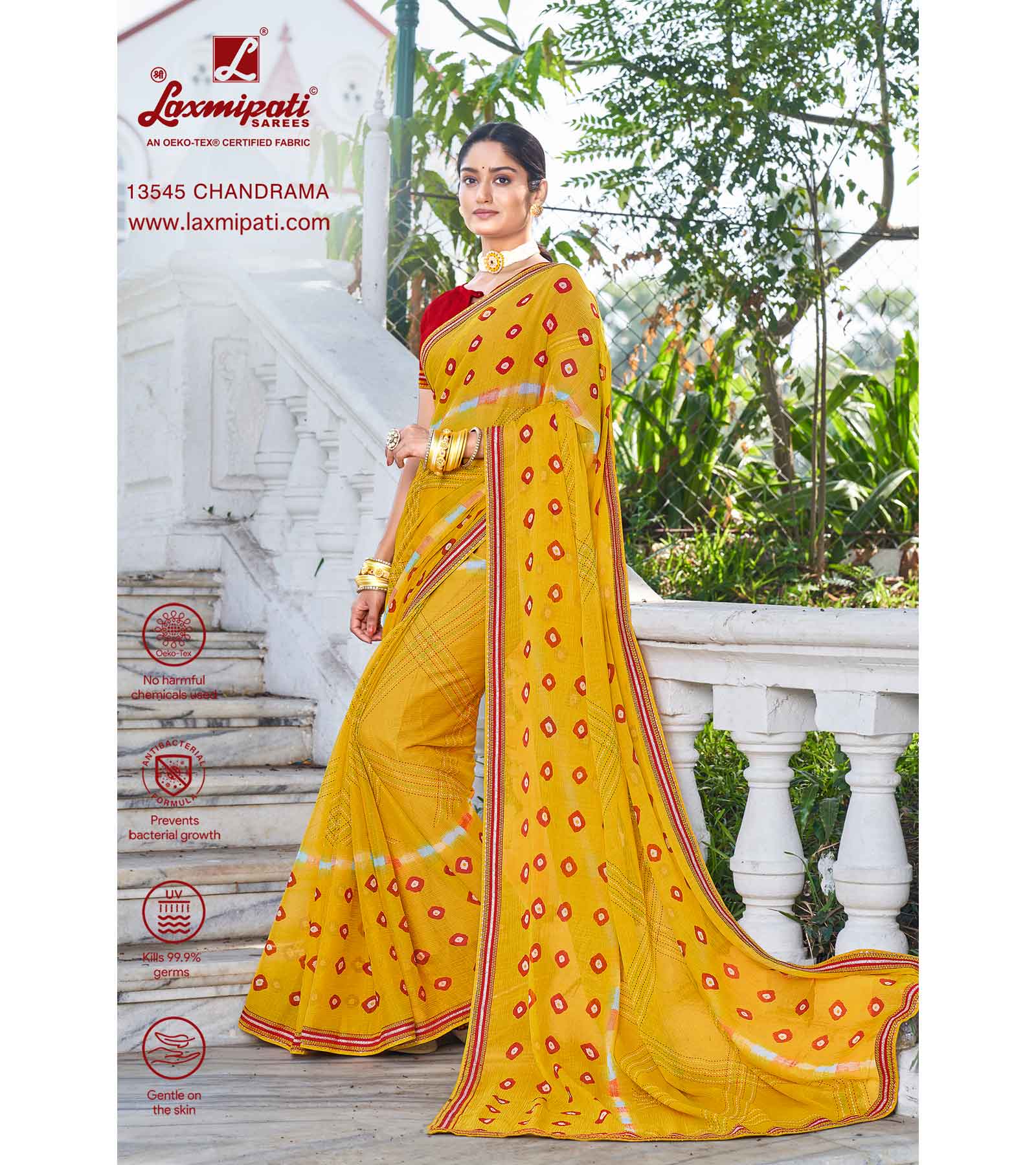 Bandhani Embroidered Saree- Vedic Vaani